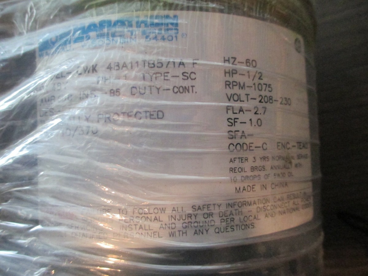 H -FUSIONエイチフュージョンHF-136 Marathon 48A11TB571 AC Condenser HVAC Fan Motor 208/230v 1/2 hp