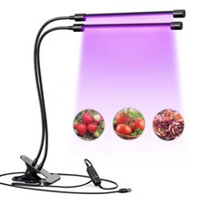 LED Plant Grow Light Red Blue Spectrum 5 Dimmable Levels Clip-on Lamp Switch USB
