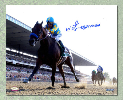 Victor Espinoza Signed American Pharoah Belmont Stakes Triple Crown 8x10 Photo 5