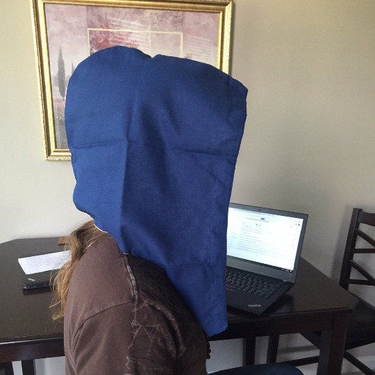 Navy Blue & Rose Grounding/earthing/Shielding HOOD. Bamboo & Silver (70:30).