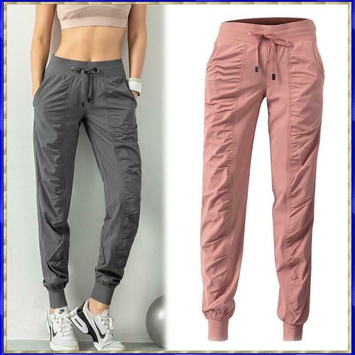Pantalones Deportivos Con Cordón Para Mujer Pantalón Moda Casual Correr  Deportes | eBay