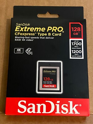 New SanDisk Extreme Pro 128GB CFexpress Card Fast Speed 1700MB/s Read 1200MB Wri