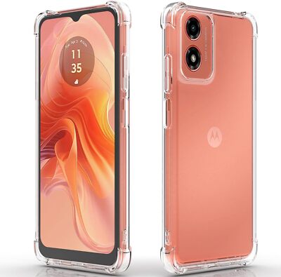 Hülle für Motorola Moto G04 Klar Stoßfest Silikon Schutzhülle Bumper Cover