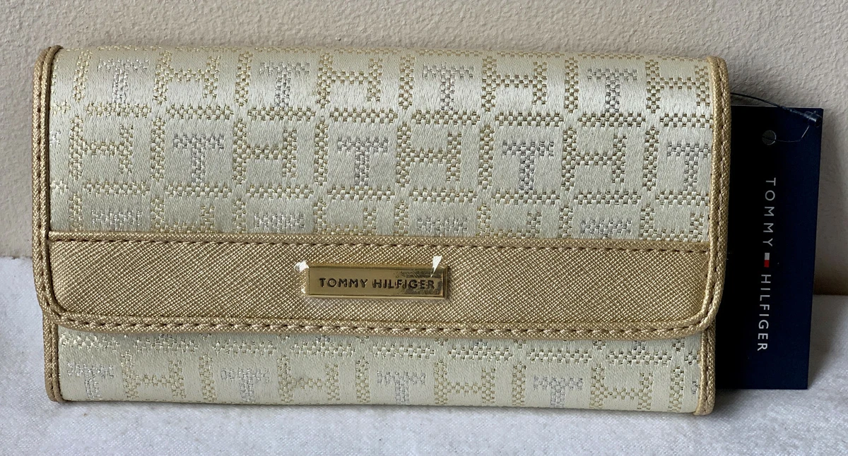 NEW! TOMMY HILFIGER GOLD YELLOW CHECKBOOK CLUTCH PURSE WALLET PURSE SALE |  eBay