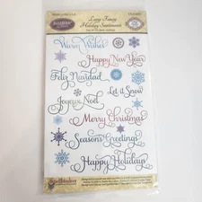 Just Rite Clear "Large Fancy Holiday Sentiments" CR-03800 Set of 19 stamps
