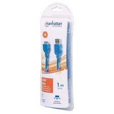 Manhattan Cavo USB 3.0 SuperSpeed A/Micro B M/M 1 m Blu in Blister