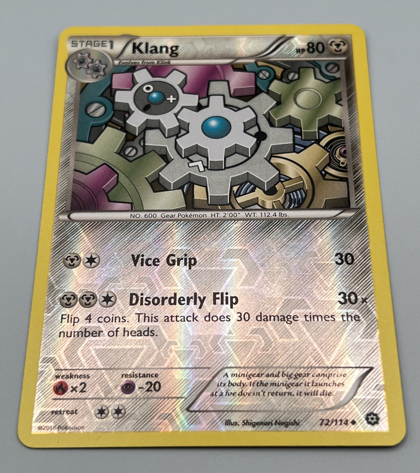72/114 Klang - XY Steam Siege Reverse Holo NM Pokemon