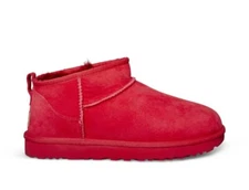 UGG CLASSIC ULTRA MINI SAMBA RED TNL SUEDE FUR COMFORT WOMEN'S BOOTS SIZE US 7