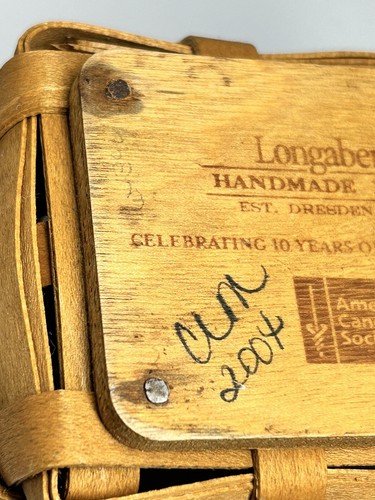 2004 Longaberger Horizon of Hope Basket Lid 10th Anniversary American Cancer Soc - Picture 18 of 24
