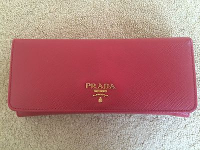 【関税負担】 PRADA Continental wallet Prada Bruciato Brown Saffiano Leather Zip Around Continental
