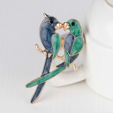 Fashion Women Animal Green Birds Collection Custom Accessories Brooch Lapel Pin