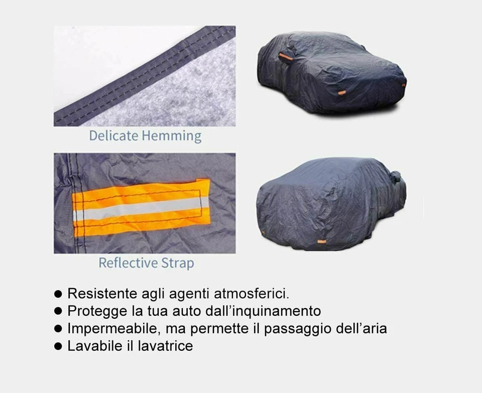 TELO COPRI AUTO COPRIAUTO FELPATO IMPERMEABILE ADATTABILE (VEDI COMPATIBILITA) - Immagine 3 di 3