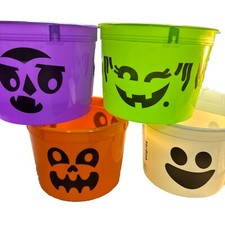 Set of 4 McDONALD'S Halloween Bucket Pail Boo Buckets Happy Meal Toys 2023