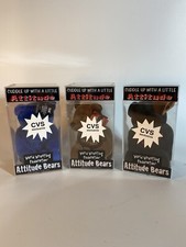 WWF-Lot Of 3-Attitude Bears-The Rock/Mankind/Stonecold NOS Sealed IDENTICAL   s 