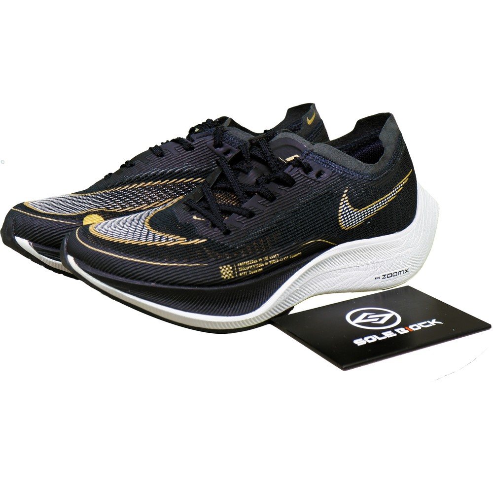 Nike ZoomX Vaporfly NEXT% 2 Running Shoes - Size 7 Black Metallic Gold Coin