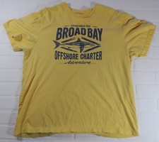 Men's Broadbay Offshore Charter T Shirt Great White Shark XL Yellow