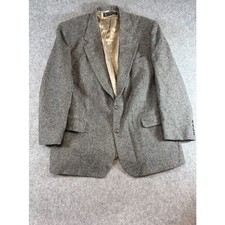 VTG Brooks Brothers Tweed Blazer Mens Gray Black Single Breasted Tailored Preppy