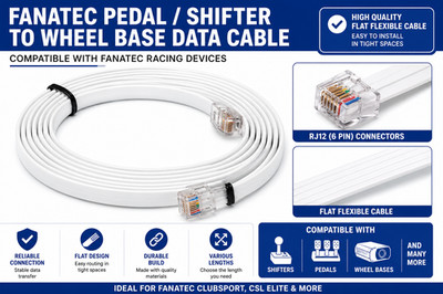 FANATEC Ersatz-Datenkabel Für Lenkrad-Pedale Controller-Ext Kabel Weiß