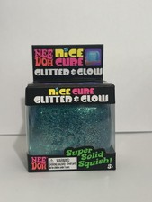 Schylling - NeeDoh -Nice Cube Glitter Glow Super Solid Squish Blue