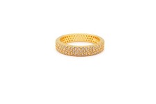 Gold Plated Sterling Silver 925 Cubic Zirconia Ring Size 6