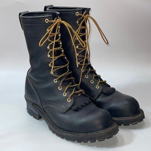 White's Boots Men's 11 Spokane WA Black Leather Logger Steel Toe Work Vibram