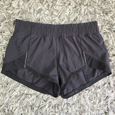 Lululemon Miles Ahead Black Mesh Low Rise Running Shorts Womens Size 6