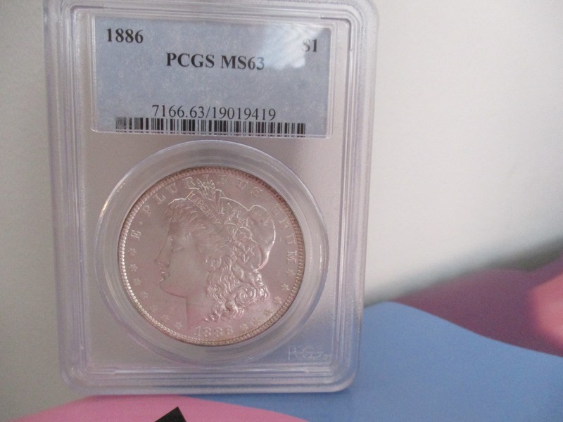 Toned 1886-P PCGS MS 63 Morgan Silver Dollar