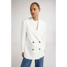 Scoop Women's Crepe Slouchy Double Breasted Blazer XL