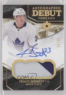 2018-19 Ultimate Collection 68/99 Travis Dermott RPA Rookie Patch Auto RC au7