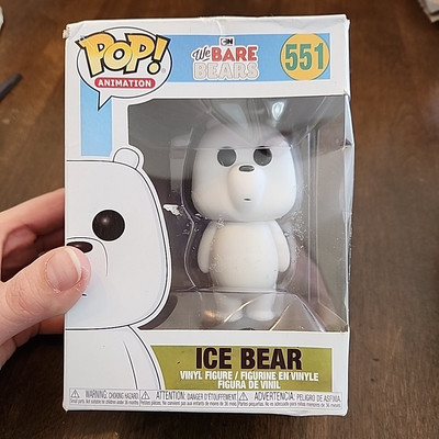 FUNKO POP  WE BARE BEARS  ICE BEAR #551 White Damaged Box