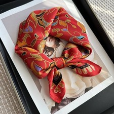 100 Silk 21'' Square Scarf Women Kerchief Bandana Neckerchief Wrap Red Paisley
