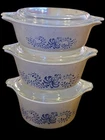 Vintage Pyrex Homestead Casserole Set Of 3 with Lids - 471, 472, 473