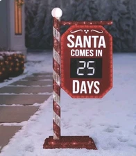 Member's Mark 5' Pre-Lit Santa Countdown Calendar Red White IN HAND FAST SHIP