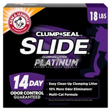 ARM HAMMER Clump Seal SLIDE Platinum Multi-Cat Clumping Cat Litter 14-Day Od
