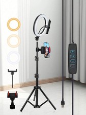 10" LED Ring Light with 43" Tripod Stand  Phone Holder for Video Live Stream Ne