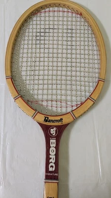Vintage Bancroft Bjorn Borg Signature Wood Tennis Racquet 4-5/8M Straight Head - Photo 1/4