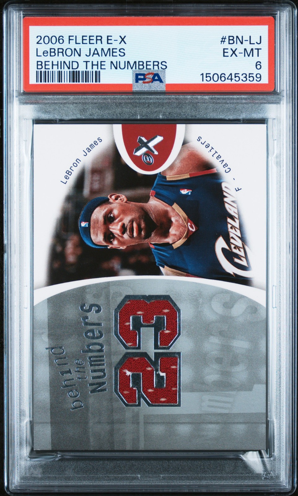2006 FLEER E-X BEHIND THE NUMBERS #BN-LJ LEBRON JAMES 138/199 PSA 6 view 1
