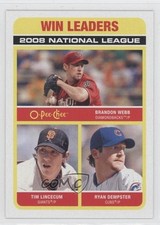 2009 O-Pee-Chee League Leaders Brandon Webb Tim Lincecum Ryan Dempster #540 0i8