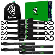 Retractable Ratchet Straps4 Pack - 1in x 10ft Self Retracting Ratchet Straps ...