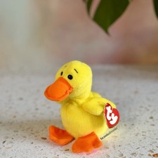 💛 Quackers The Duck 💛 | Ty Beanie Baby | Creased 3rd Gen Hang Tag 1st Gen Tush