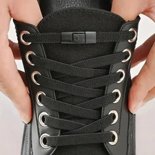 No Tie Elastic Shoe Laces 8MM Flat Press Lock Shoelaces For Kids Adults Sneaker