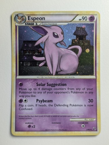 Moderately Played 2010 Pokemon HS Undaunted Espeon 2/90 Holo Rare Holo Bleed