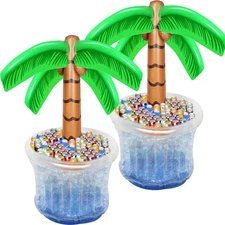 Set of 2 Inflatable 60" Blow Up Palm Tree Cooler for Tropical Hawaiian Party ...