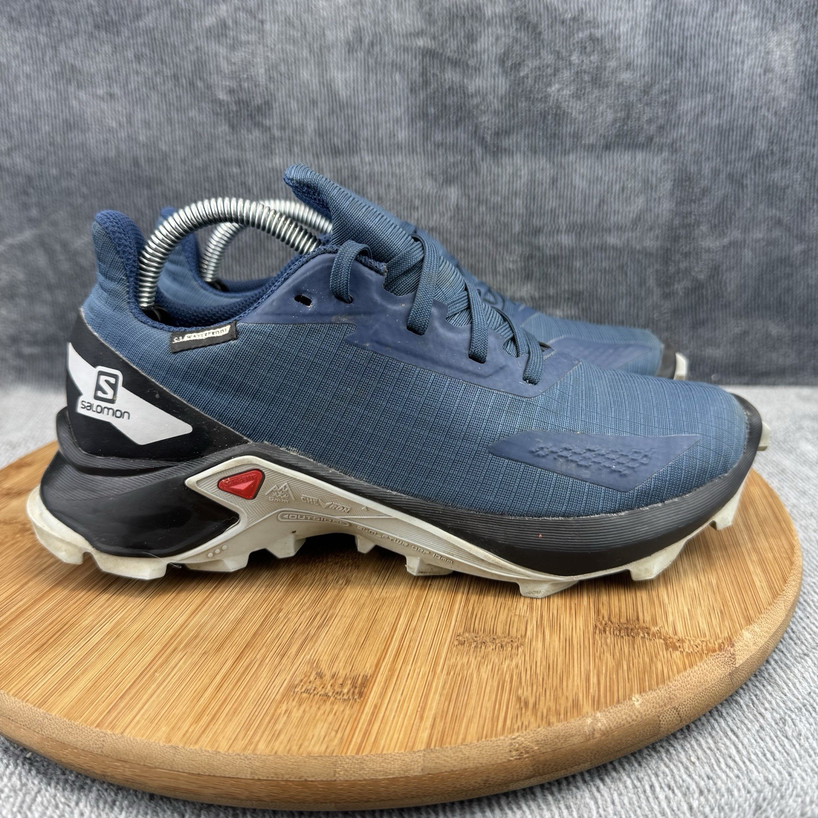 Scarpe Salomon Alpha Cross Uomo Taglia 4 Blu Trail Running Impermeabili Sneakers