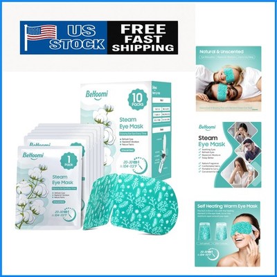 Soothing Unscented Steam Eye Masks - 10-Pack for Comfort and Relaxation