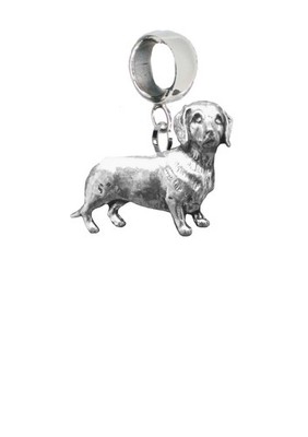 D12 Dackel Hund Haustiere Zinn Charm auf Kaution, 5 mm Loch zum Armband Halskette hinzufügen