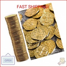 Beverly Oaks Metal Pirate Coins - Gold Spanish Doubloon Replicas - Fantasy Metal