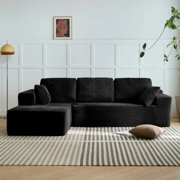 Sectional Sofa Set L-Shaped Couch Convertible Indoor Modular for Living Room