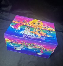 Lisa Frank Cassie Surfer Girl Jewelry Storage Box with Mirror Dolphin Glitter