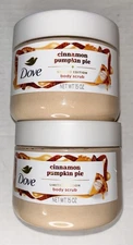 2~Dove Limited Edition Holiday Treats Body Scrub Cinnamon Pumpkin Pie 15oz
